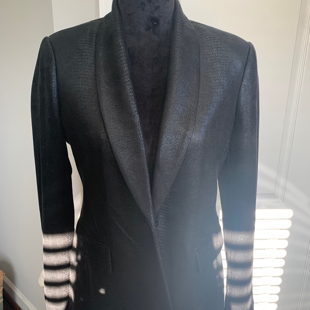 Black faux leather blazer